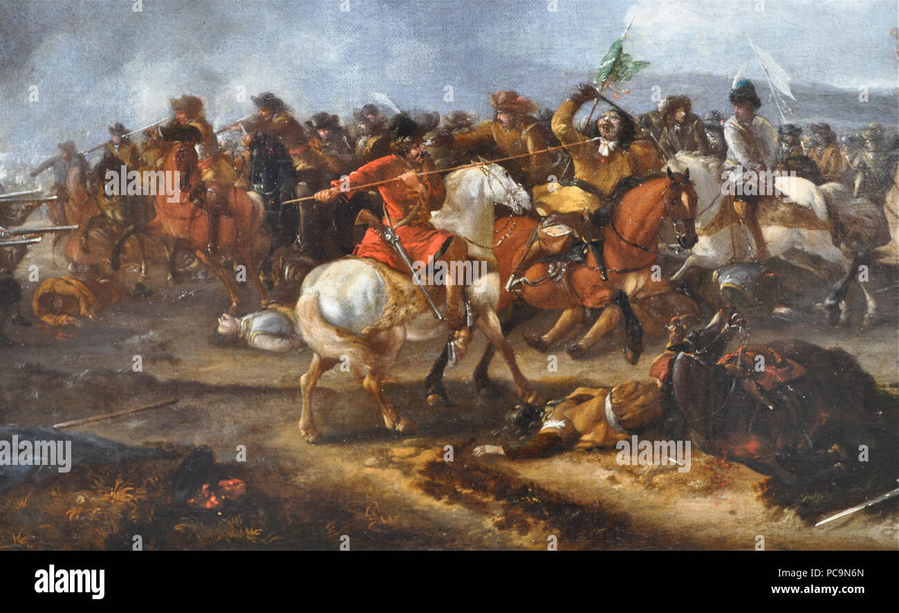 19 di cavalleria scena di battaglia da Philips Wouwerman (dettaglio) 05 Foto Stock