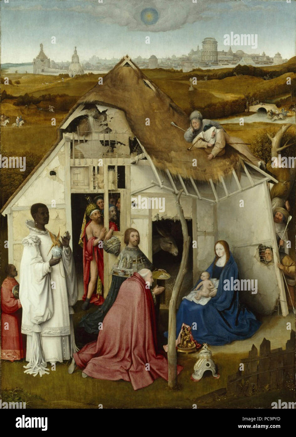 Dopo Hieronymus Bosch - Adorazione dei Magi - Petworth House. Foto Stock