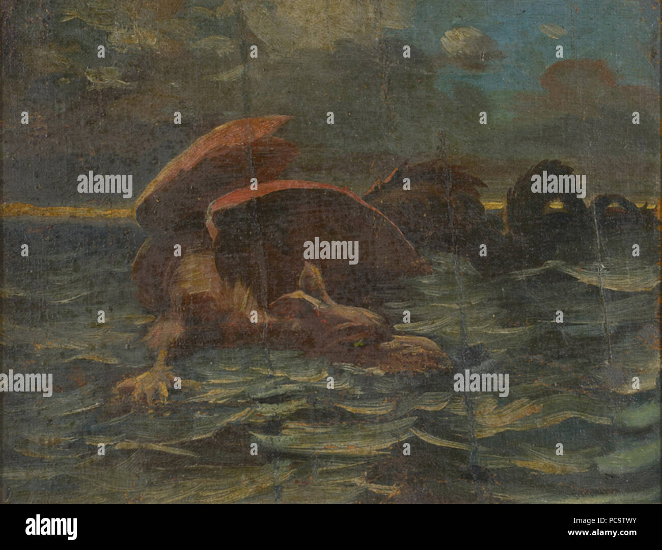 182 EKM05813 M02998 Grenzstein T Leviaton merel Foto Stock