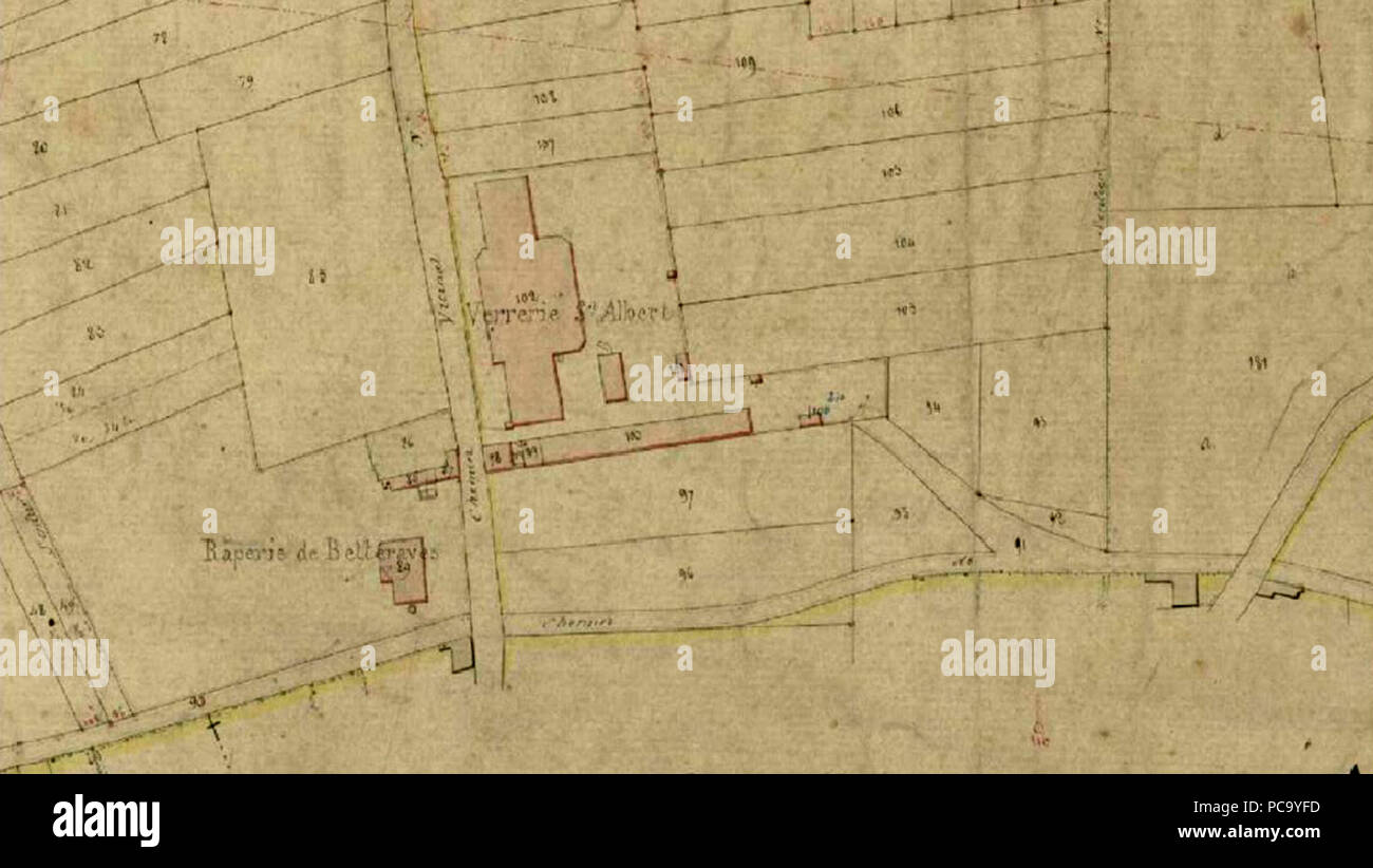 629 Verrerie Saint-Albert - catasto 1876 2 Foto Stock