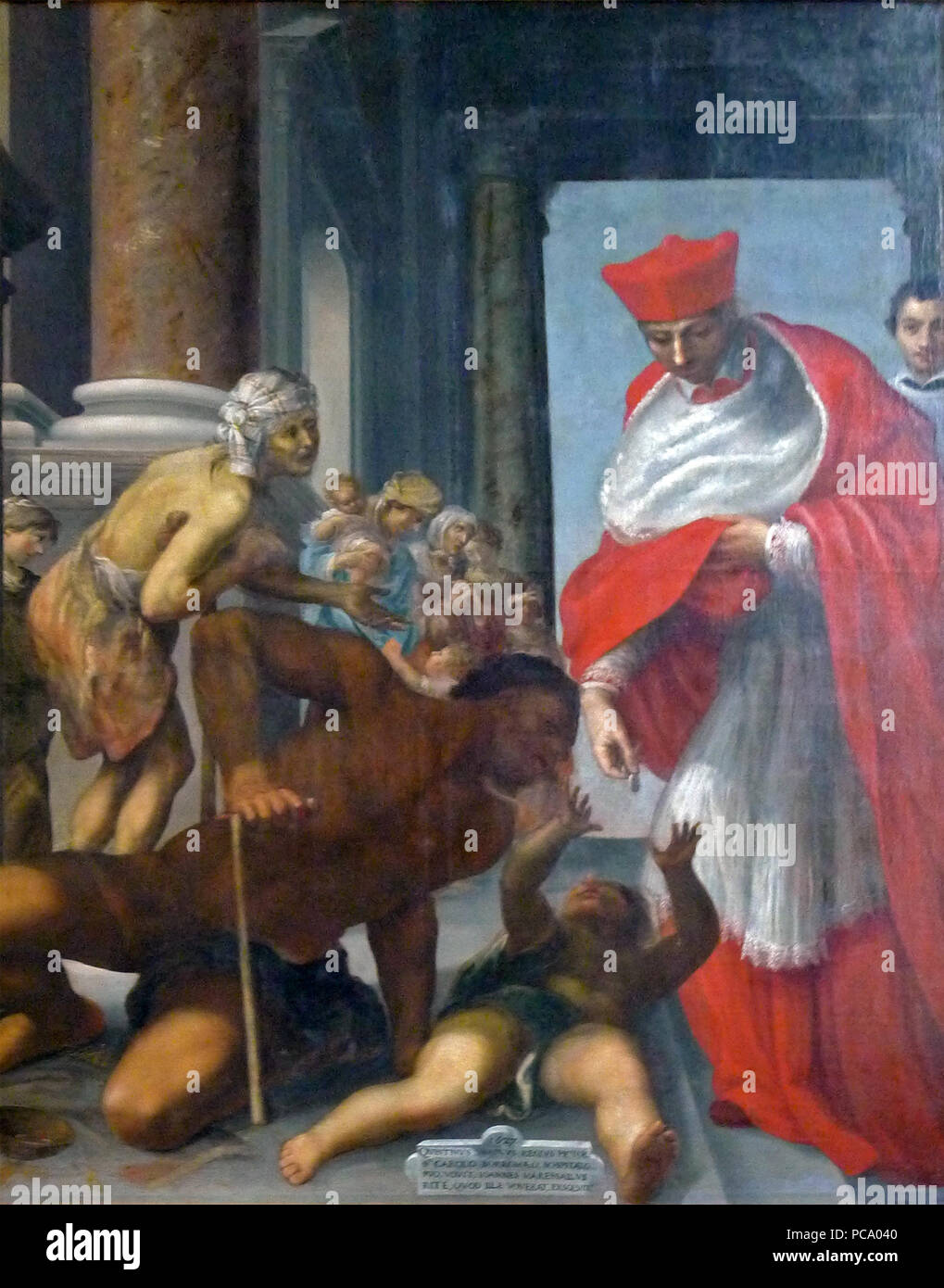 536 Saint Charles Borromée distribuant aumônes ses Foto Stock