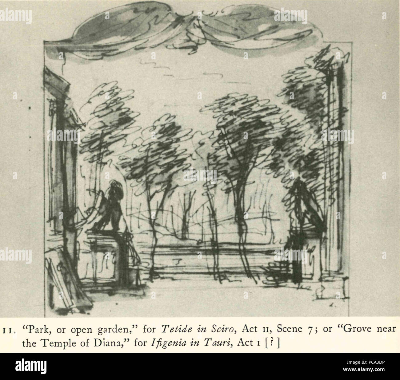 591 Tetide in Sciro - Atto II, 7 o Ifigenia in Tauri atto I (poss. di Domenico Scarlatti) stadio design by Filippo Juvarra Foto Stock