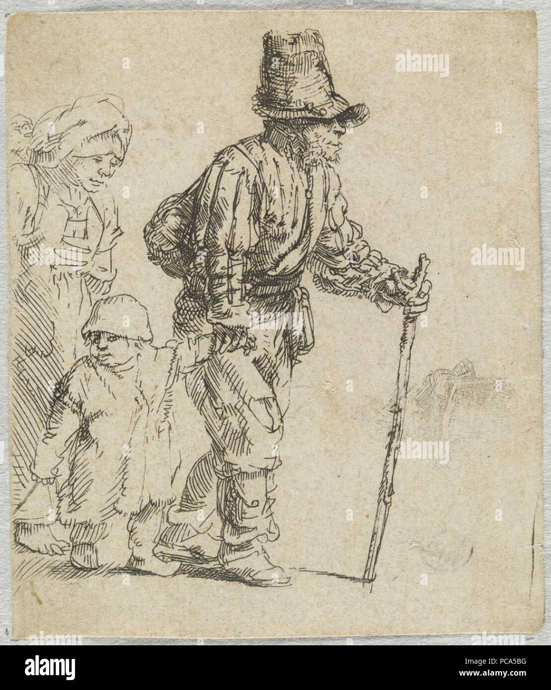 77 Rembrandt - O camponês e sua família, c.1652 Foto Stock