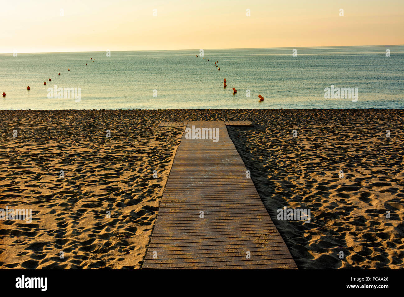 Spiaggia di Le Barcarès, Pyrenees-Orientales Reparto, Occitanie, Francia Foto Stock