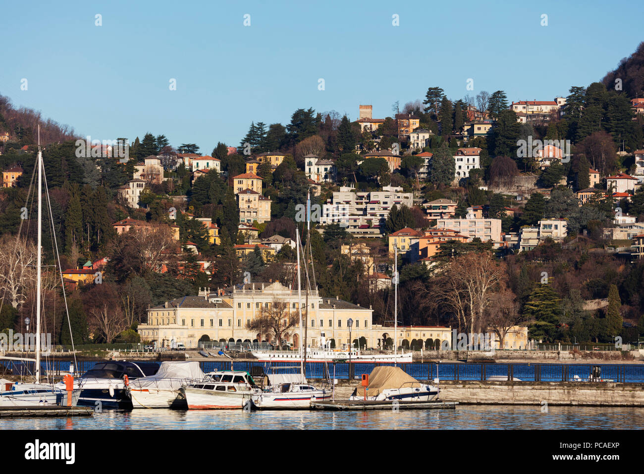 Villa Olmo in architettura neoclassica, la città di Como, il lago di Como, Lombardia, laghi italiani, l'Italia, Europa Foto Stock