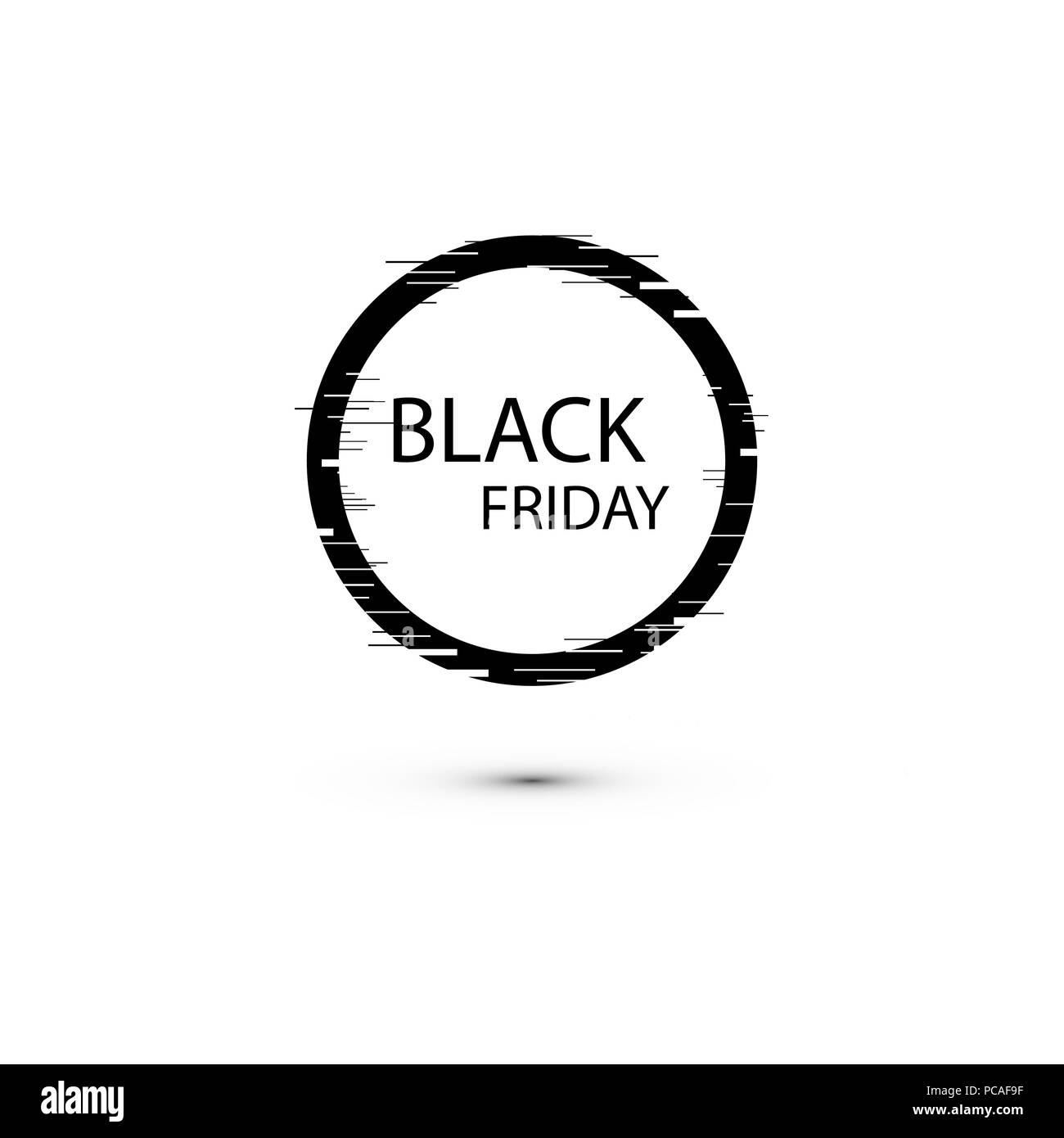 Venerdì nero vendita icona segno. Offerta speciale simbolo con ombra e di confine e stelle. Vettore Illustrazione Vettoriale