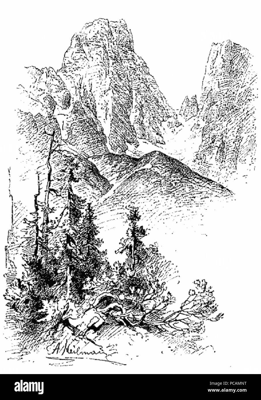 42 Heilmann Cristallo grava di Cherigeres Piz Popena Foto Stock