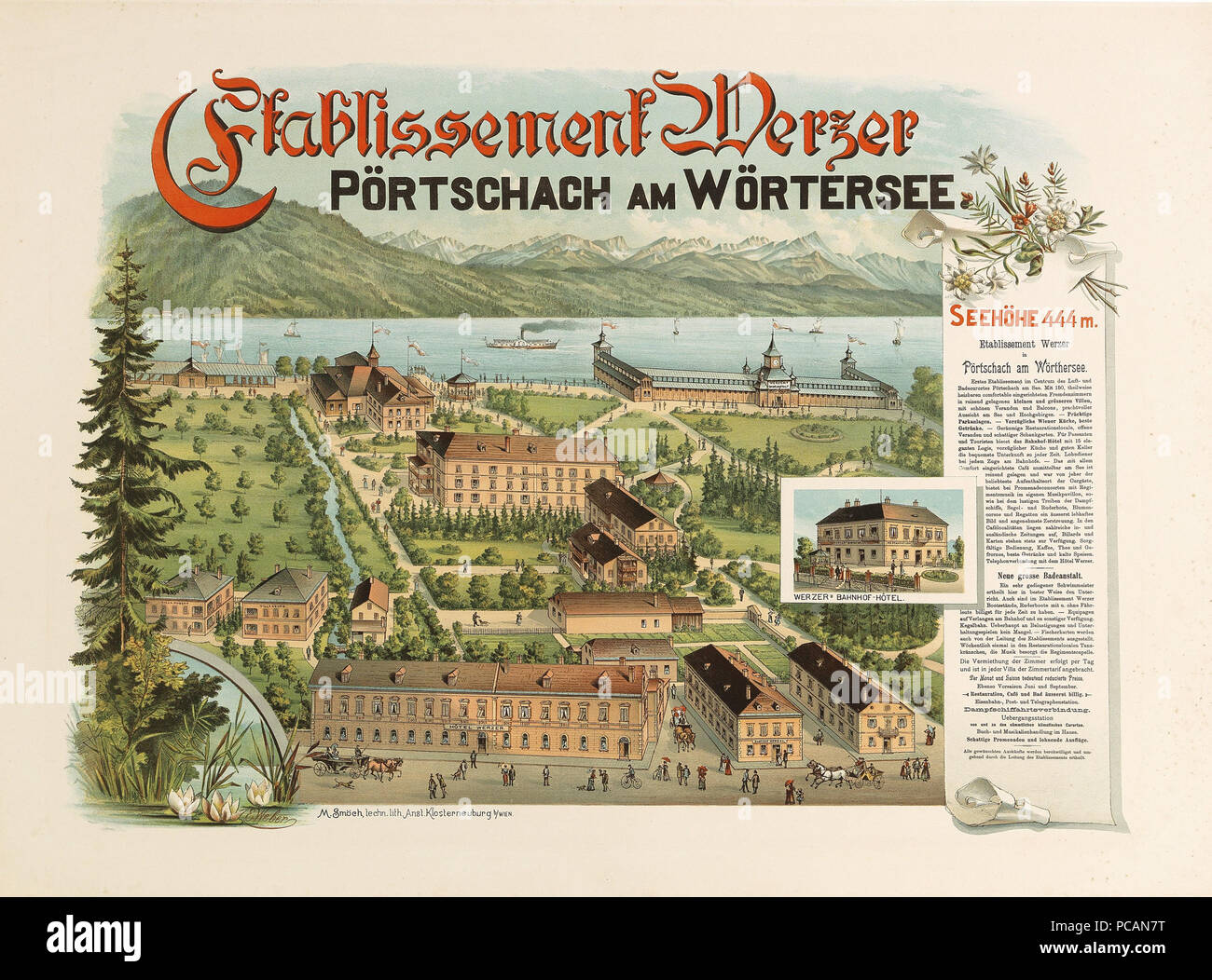 486 Plakat Etablissement Werzer Pörtschach am Wörthersee c1890 Foto Stock