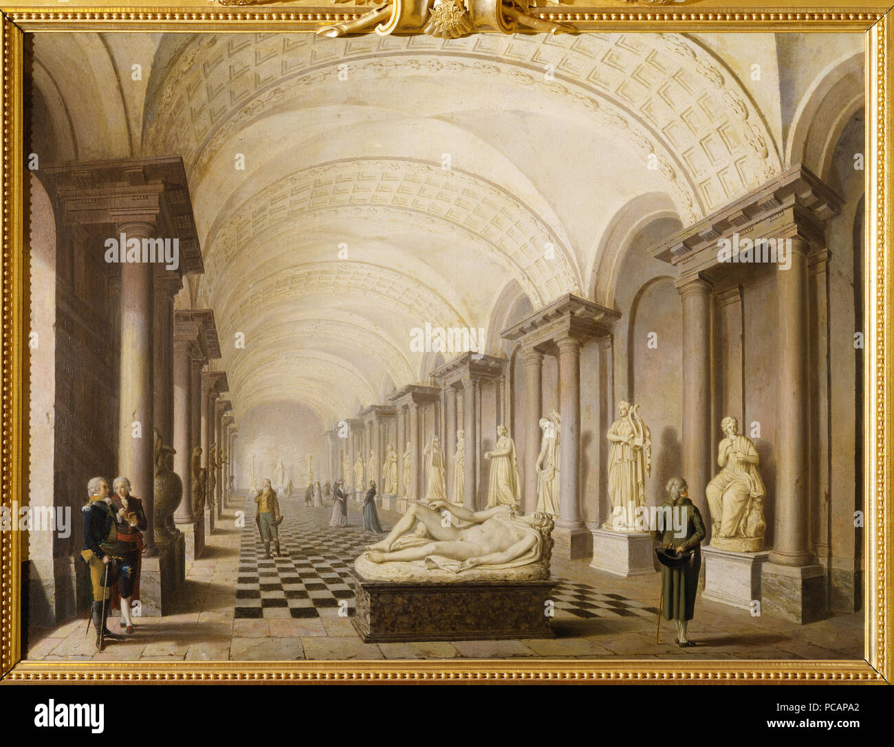 86 La Galleria dei Muse, nel Regio Museo presso il Palazzo Reale di Stoccolma (Pehr Hilleström d.ä.) - Nationalmuseum - 17968 Foto Stock