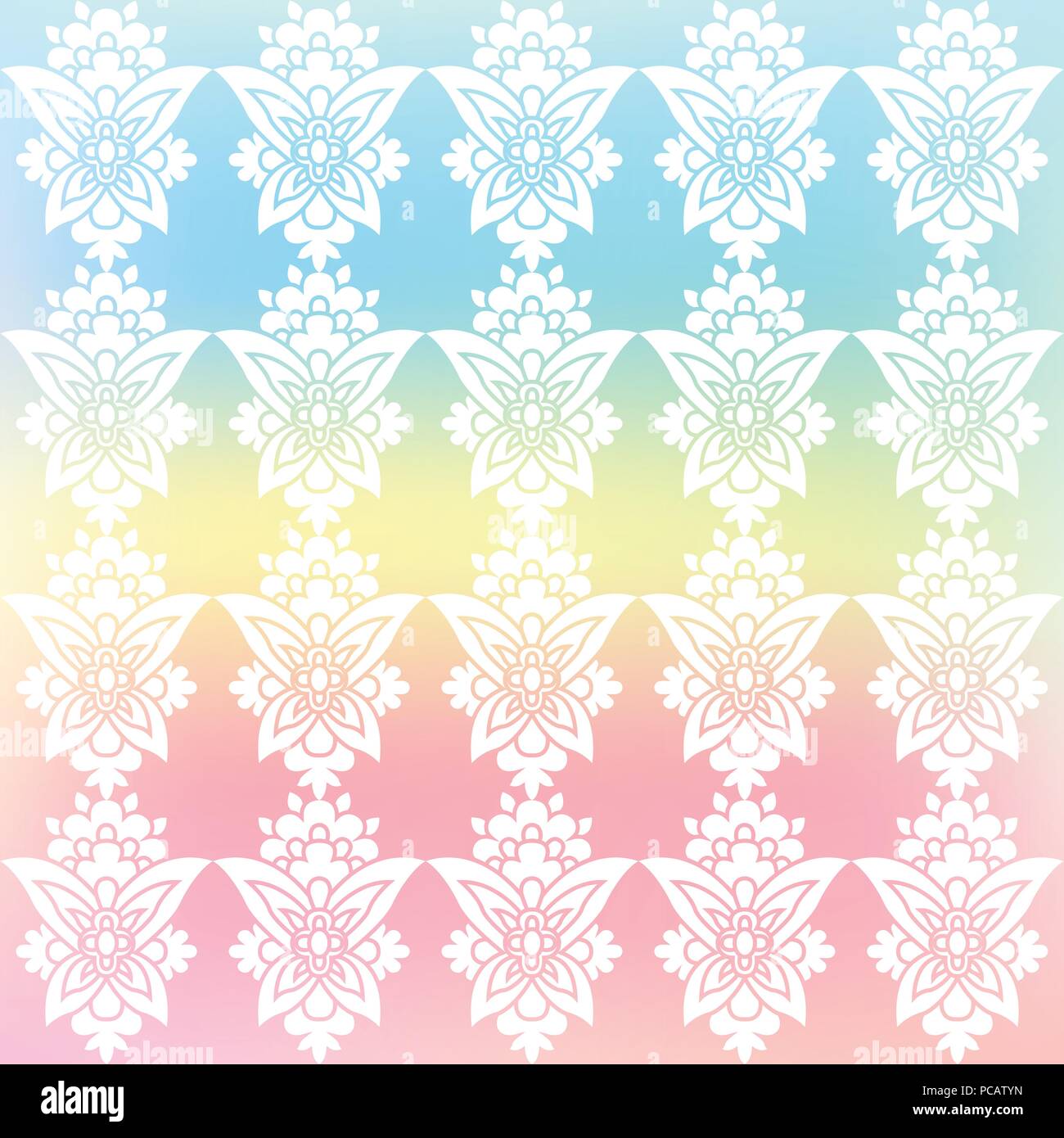 Rainbow motivo floreale Illustrazione Vettoriale