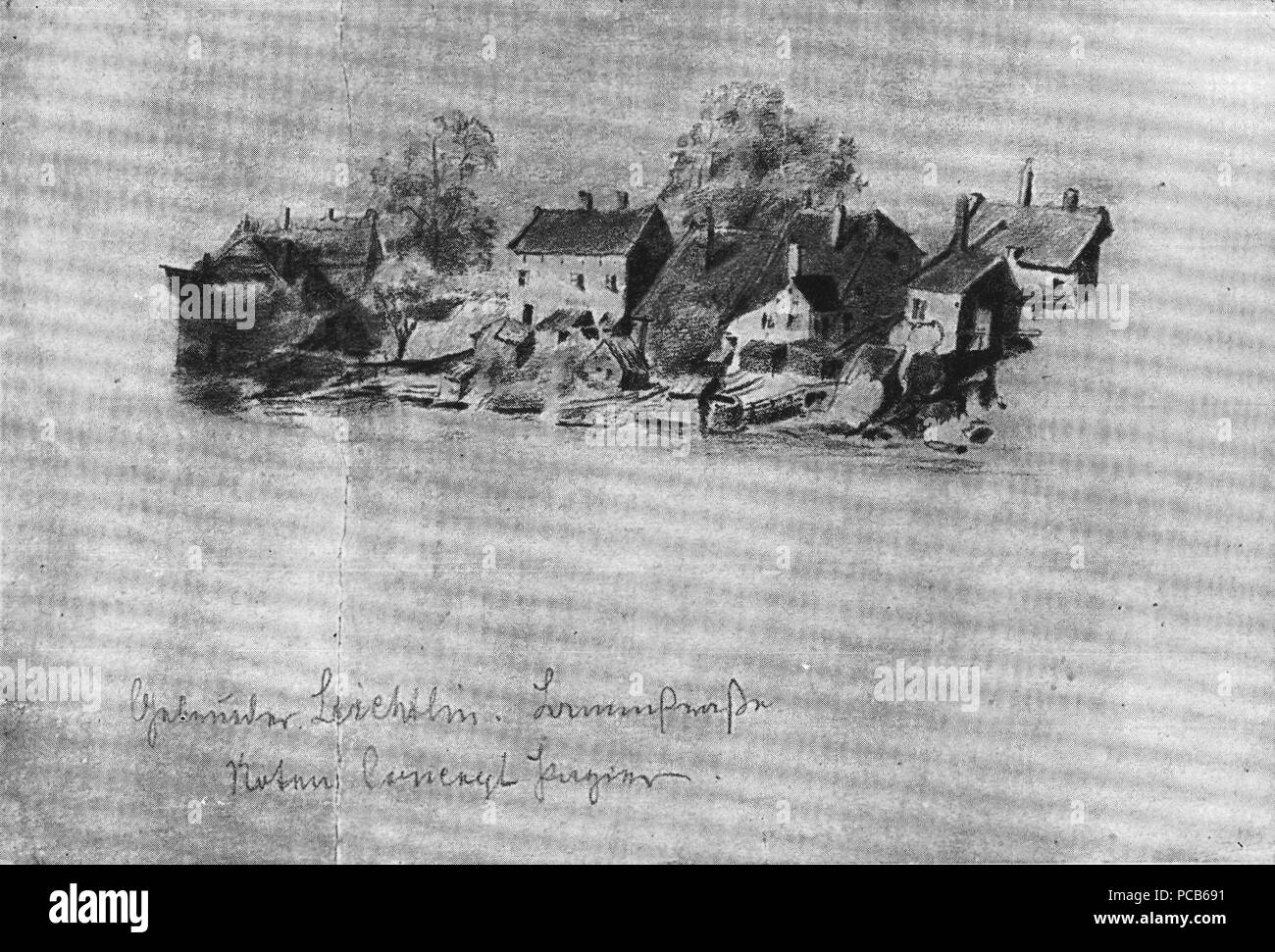 148 Csontváry Kosztka Tivadar - 1894 - Vízpart házakkal Foto Stock