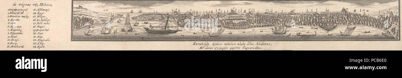 48 Vista panoramica di Costantinopoli, Rigas Charta, 1797 Foto Stock