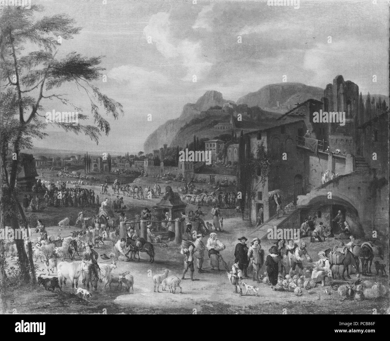 46 Mercato Italiano (Peeter van Bredael) - Nationalmuseum - 17363 Foto Stock