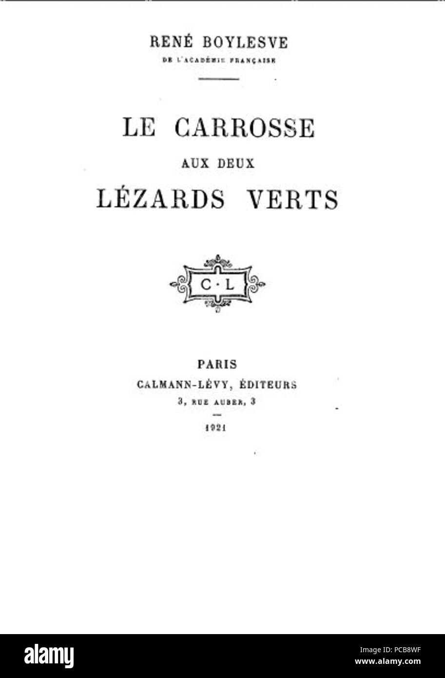 362 Le Carrosse aux deux lézards verts Foto Stock