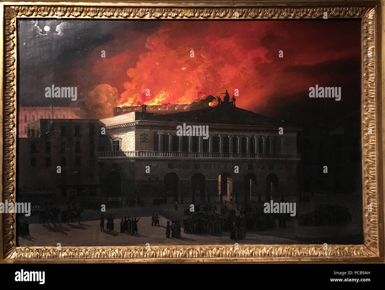 46 Incendio del Real Teatro di San Carlo - Salvatore Fergola Foto Stock