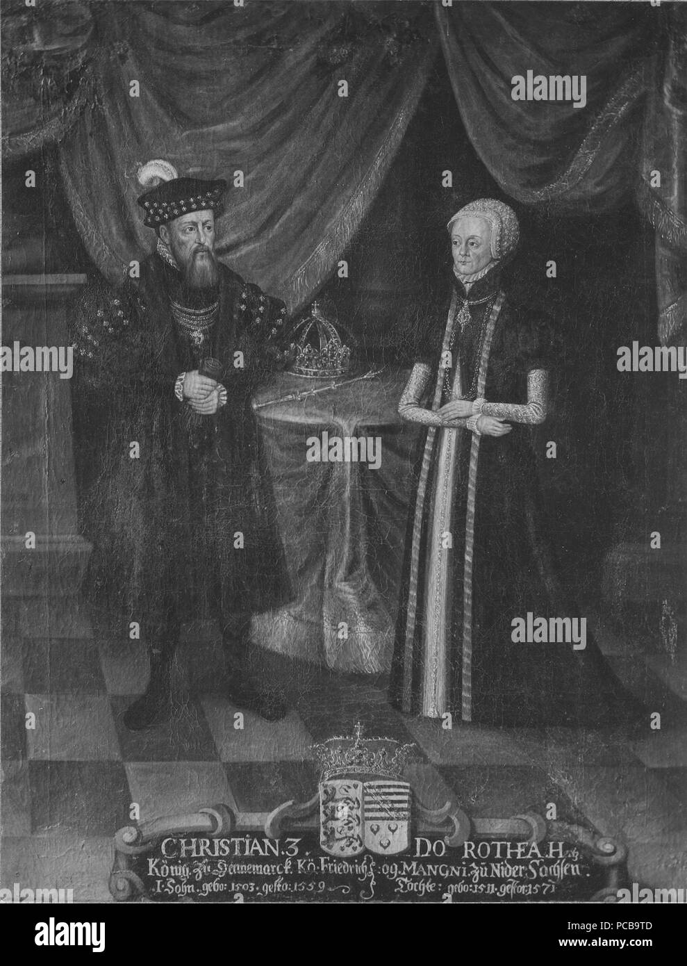 348 Kristian III, 1503-59, konung av Danmark och Norge och Dorotea, 1511-71 - Nationalmuseum - 14747 Foto Stock