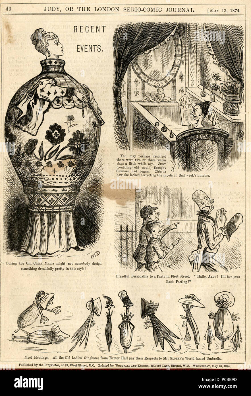 398 Marie Duval, Ally Sloper, eventi recenti (Judy, 13 maggio 1874) Foto Stock