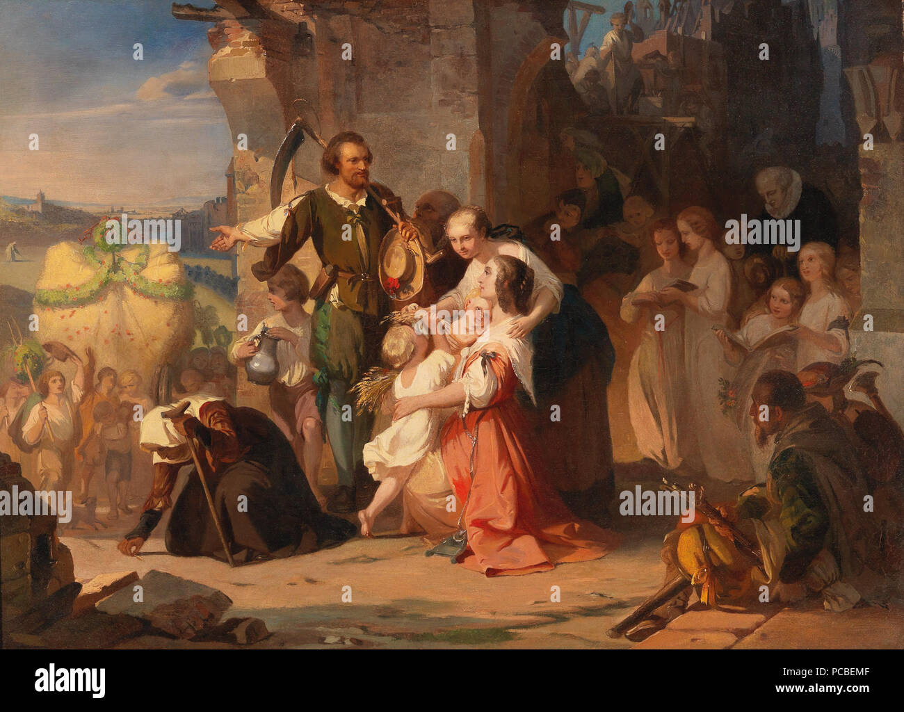 10 August von Kreling - il primo raccolto dopo la Guerra dei Trent'anni Foto Stock