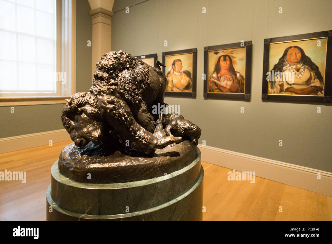 82 Smithsonian-Kemeys-Buffalo e lupi-2081 Foto Stock