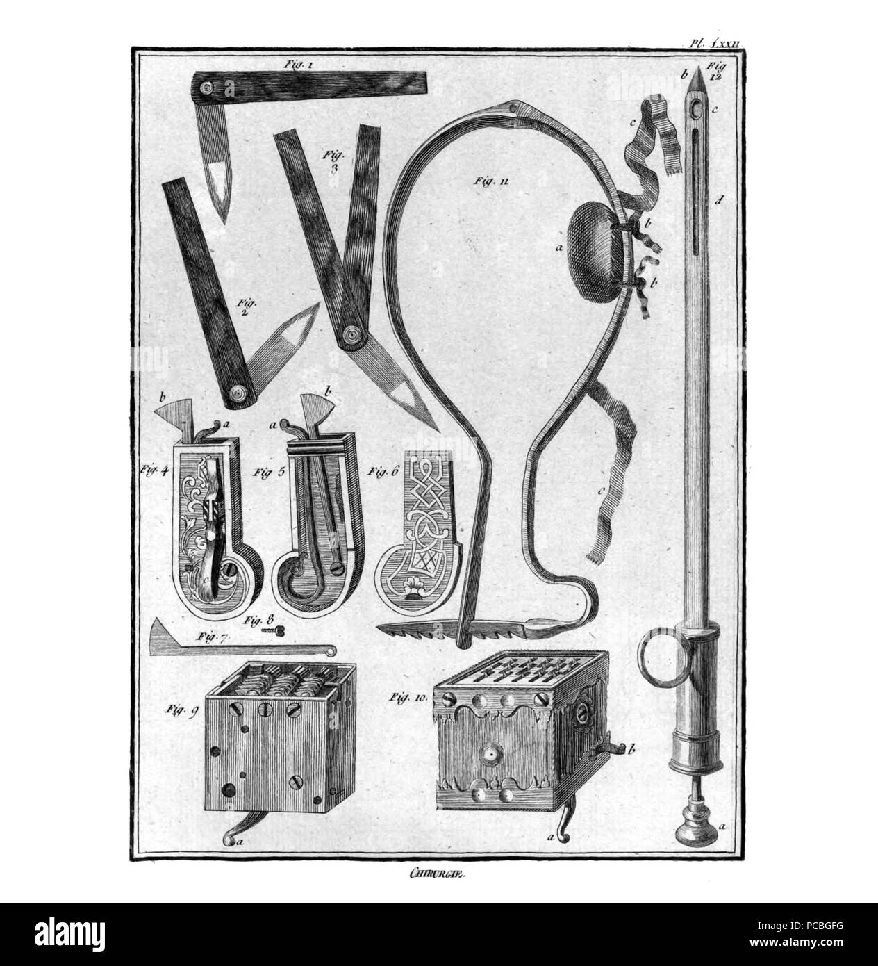 2 Aderlasswerkzeug 1798-99 un Foto Stock
