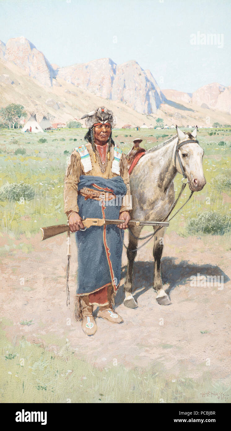 68 sull'avviso da Henry F. Farny, 1895, tempera Foto Stock