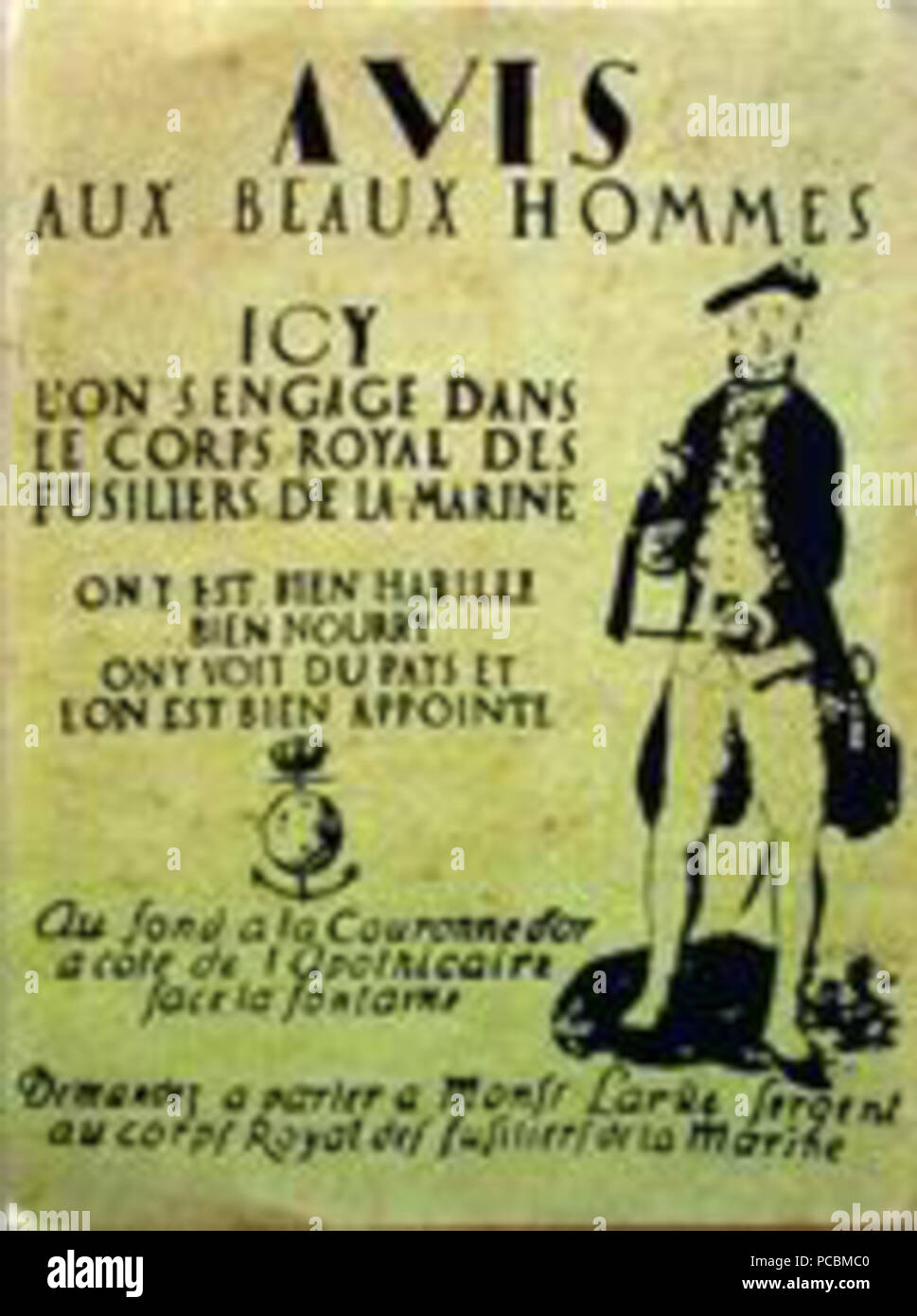 29 Affice-recrutement-fusiliers-marins Foto Stock