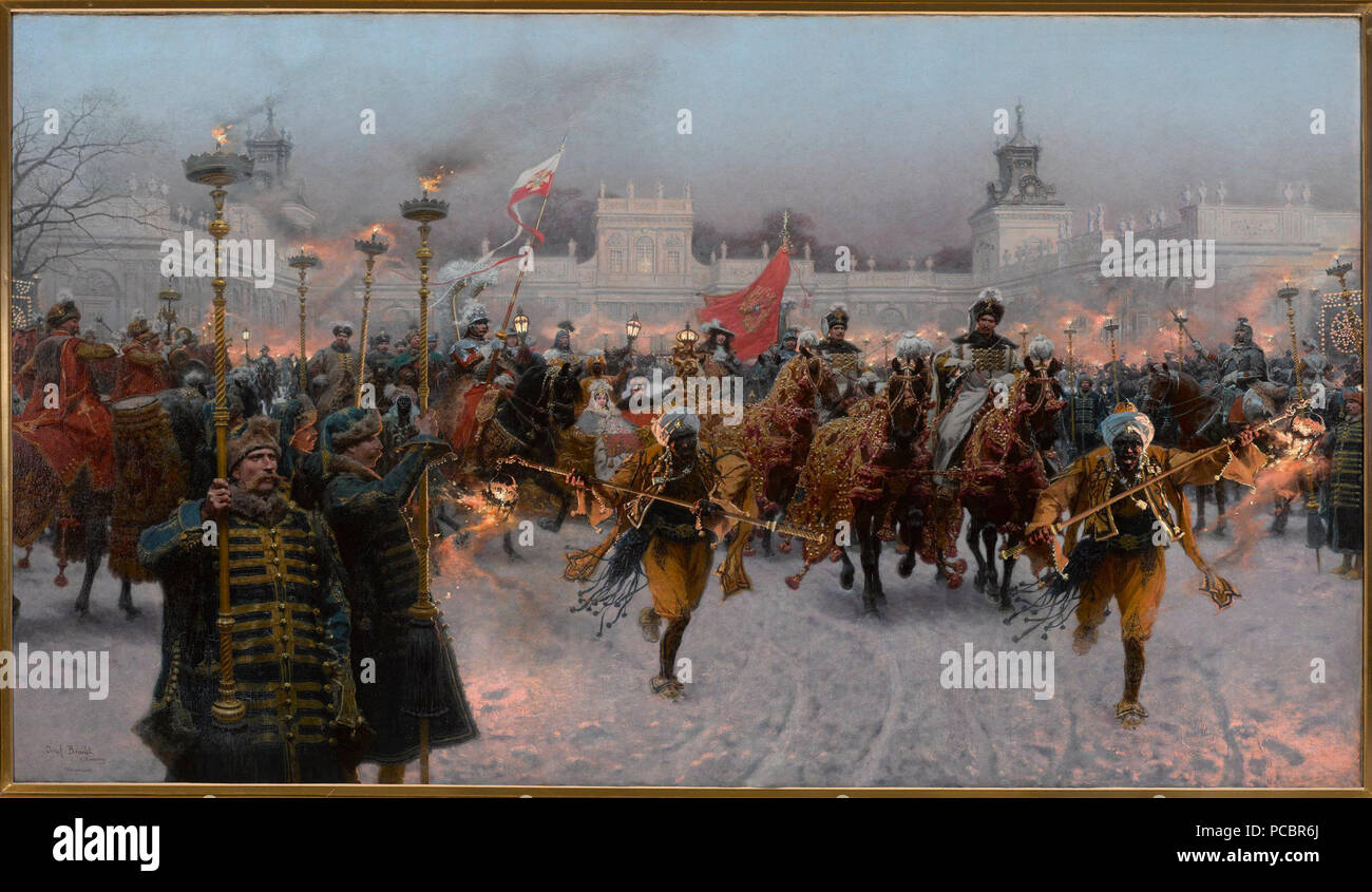 28 Józef Brandt - Wyjazd z Wilanowa Jana III ho Marysieńki Sobieskich - 01 (MP 4374 MNW) Foto Stock