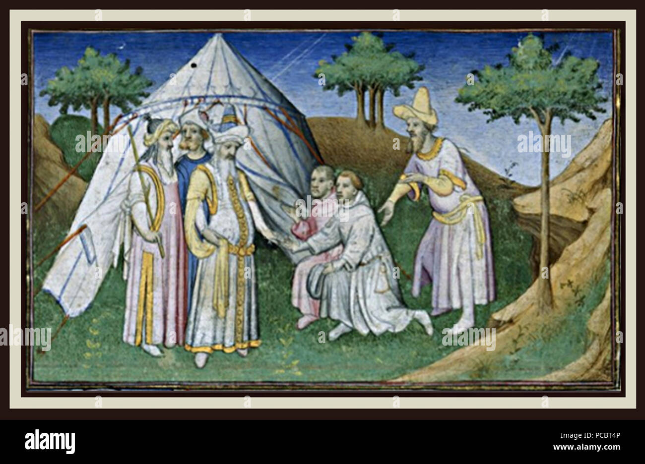 32 Les frères Polo Qubilaï rencontrent Foto Stock