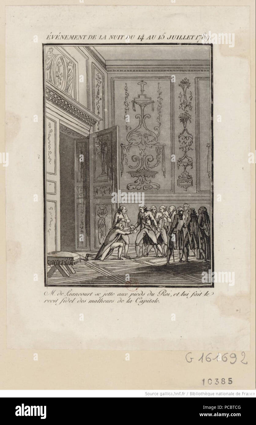 34 Liancourt rapporte au roi Evénement nuit 14-15 juillet 1789 Foto Stock