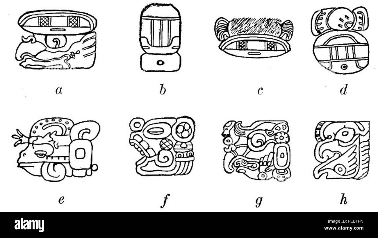 37 geroglifici Maya Fig 36 Foto Stock