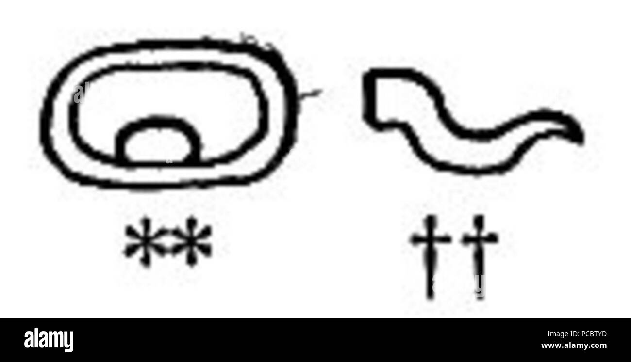 37 geroglifici Maya Sidenote 69b-c Foto Stock