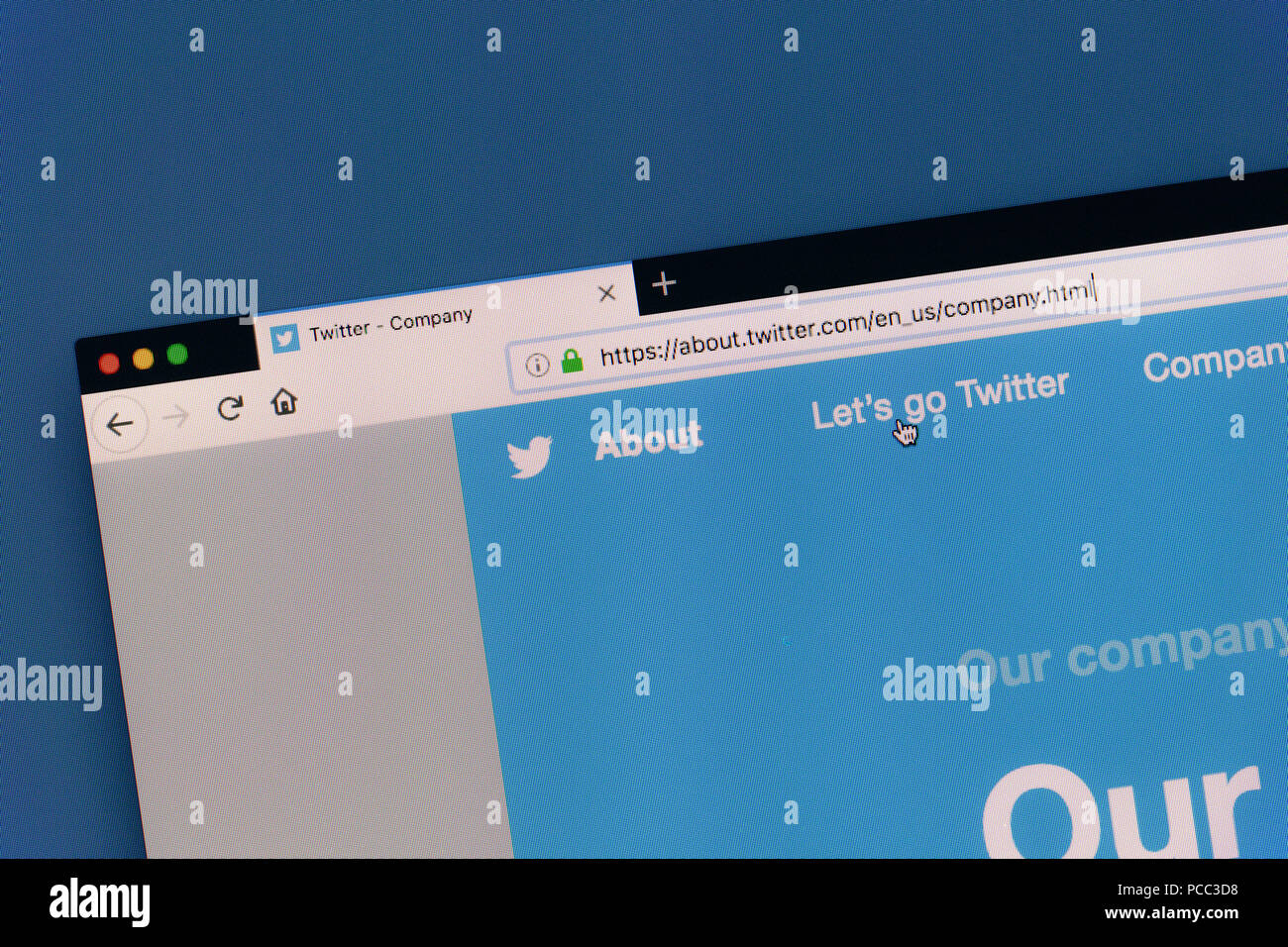 Sito web di Twitter. Twitter homepage. Foto Stock