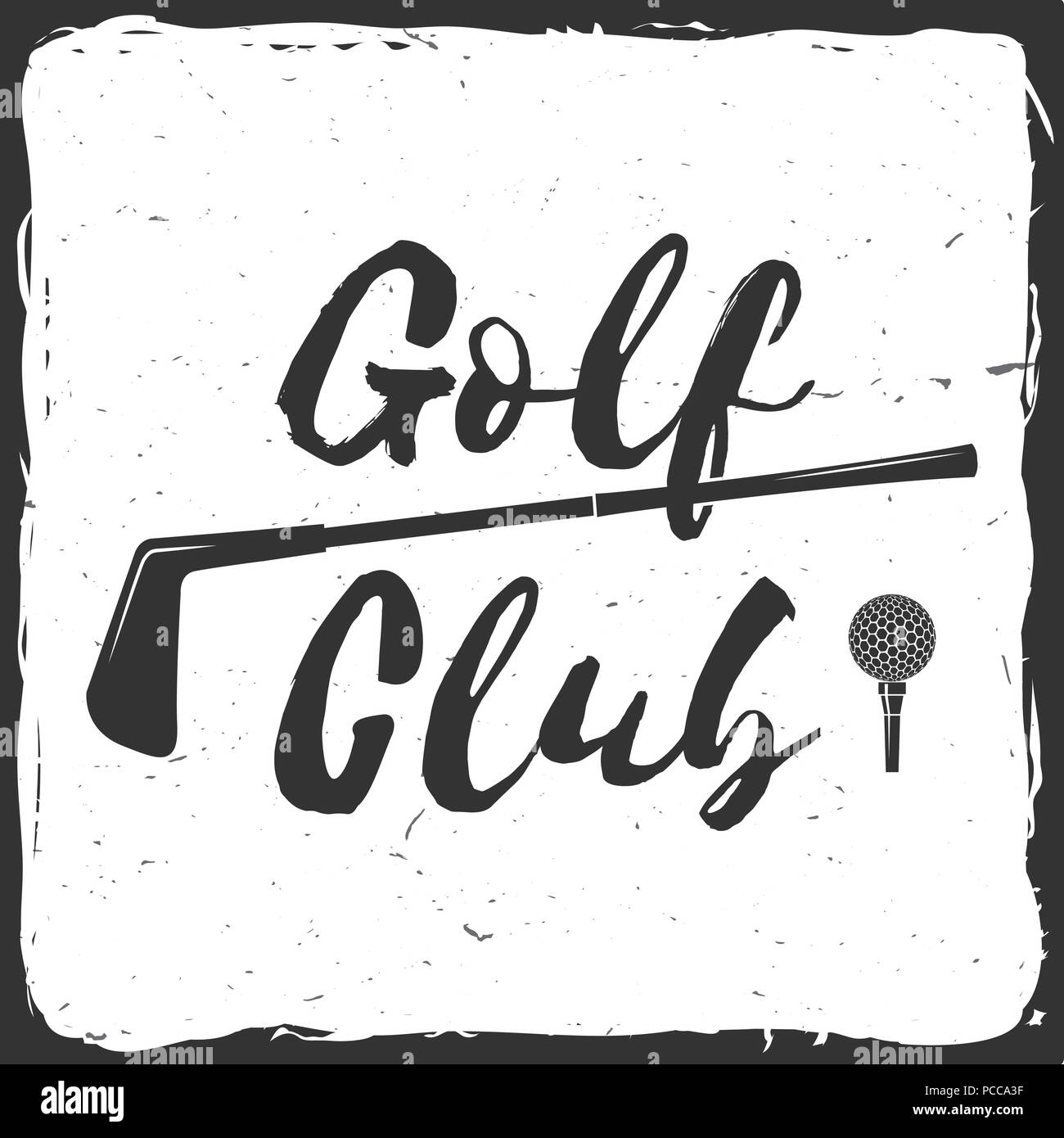 Golf club concetto con palla da golf silhouette. Vector golf club badge retrò. Concetto di camicia, Stampa, Timbro o sigillo. Tipografia design- vettore di stock Illustrazione Vettoriale