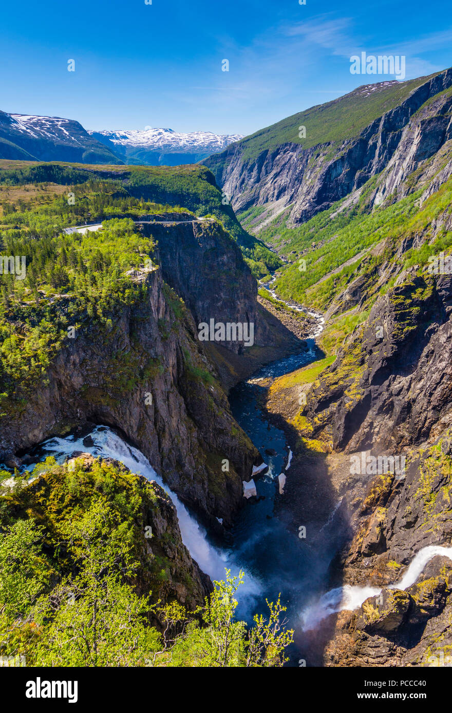 Vøringsfossen, la più famosa cascata in Norvegia Foto Stock