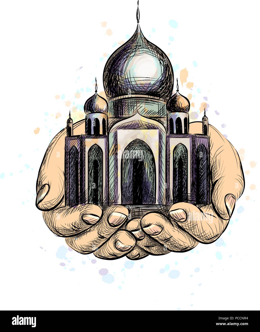 La moschea musulmani islam Illustrazione Vettoriale