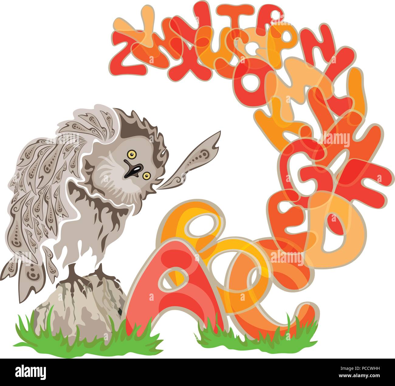 Owl e alfabeto Illustrazione Vettoriale