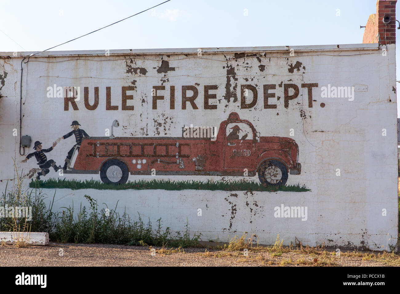 Ghost arte di firetruck regola in Texas Foto Stock