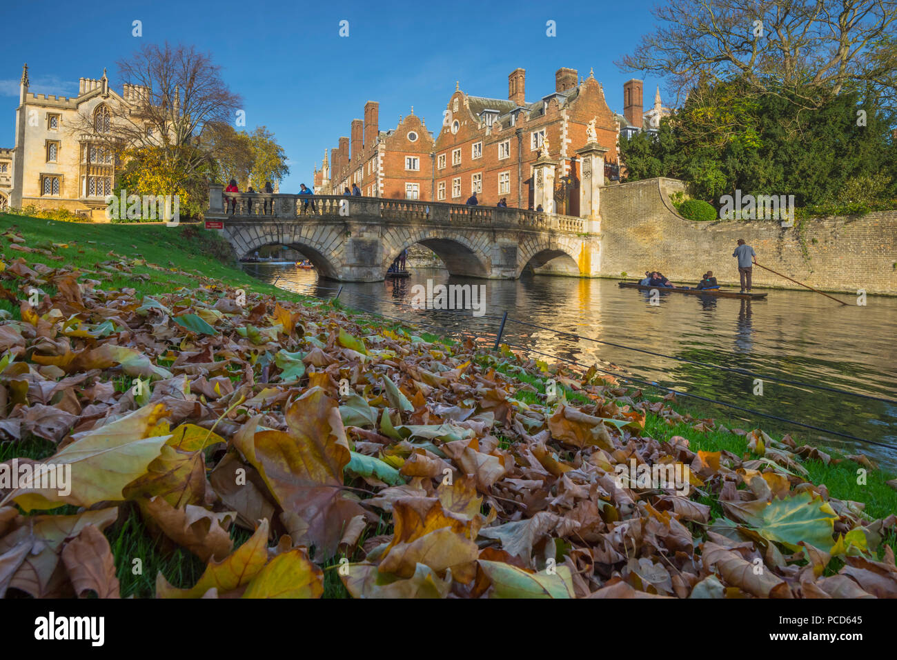 Fiume Cam, St. John's College di Cambridge, Cambridgeshire, England, Regno Unito, Europa Foto Stock