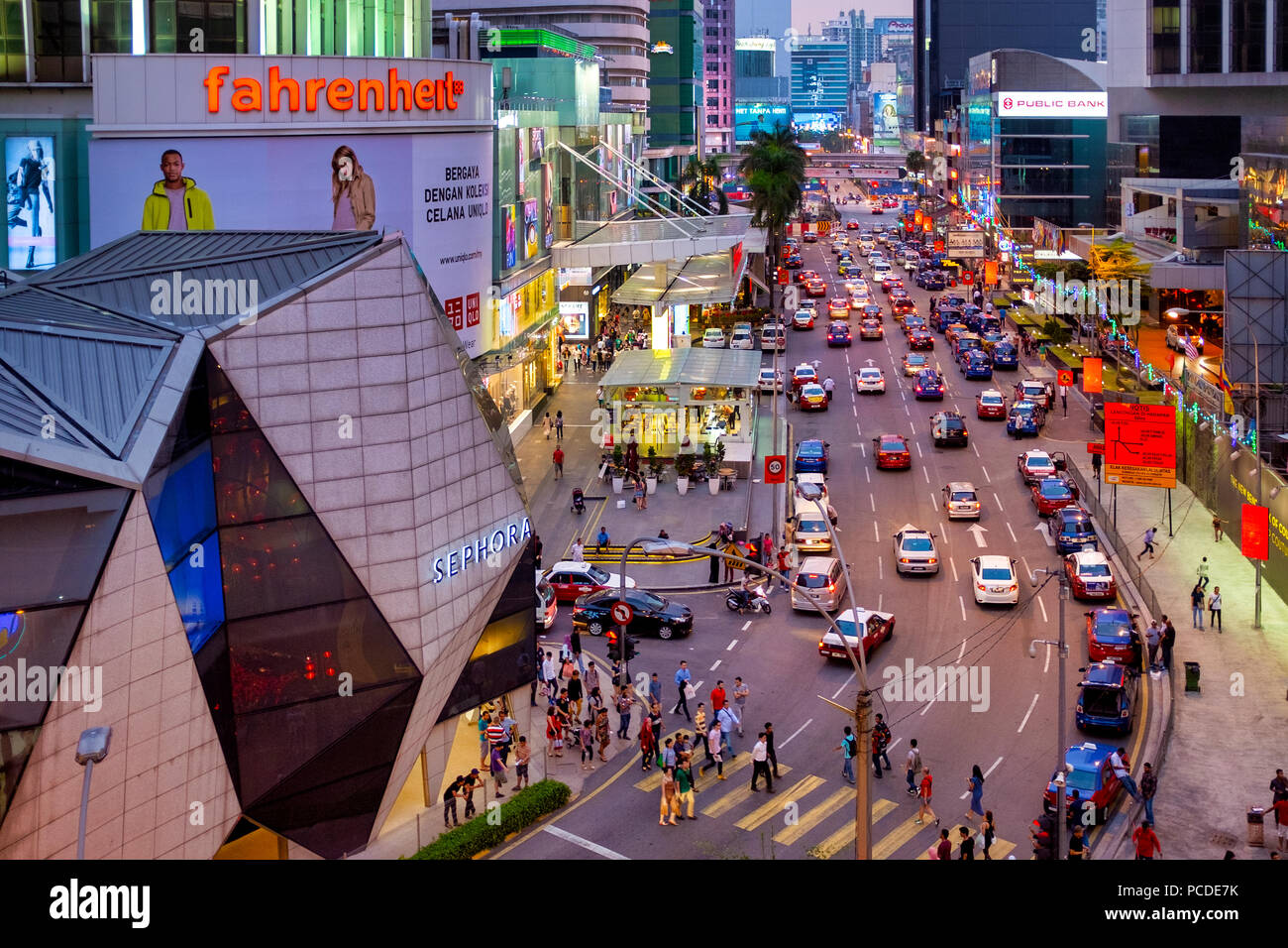 Vista di Jalan Bukit Bintang, Kuala Lumpur, Malesia Foto Stock