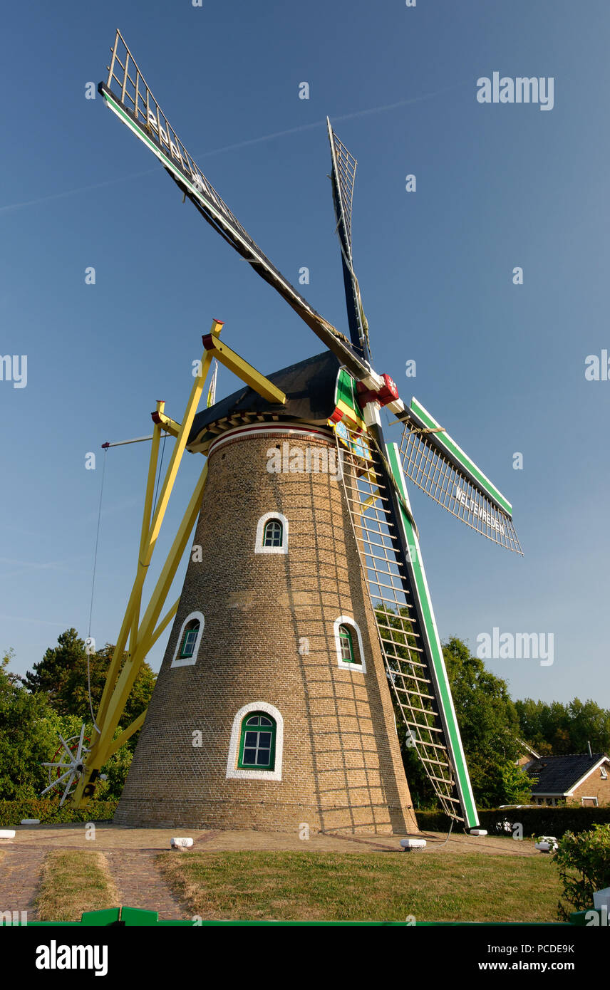 Il mulino a vento storico in Domburg, NL Foto Stock
