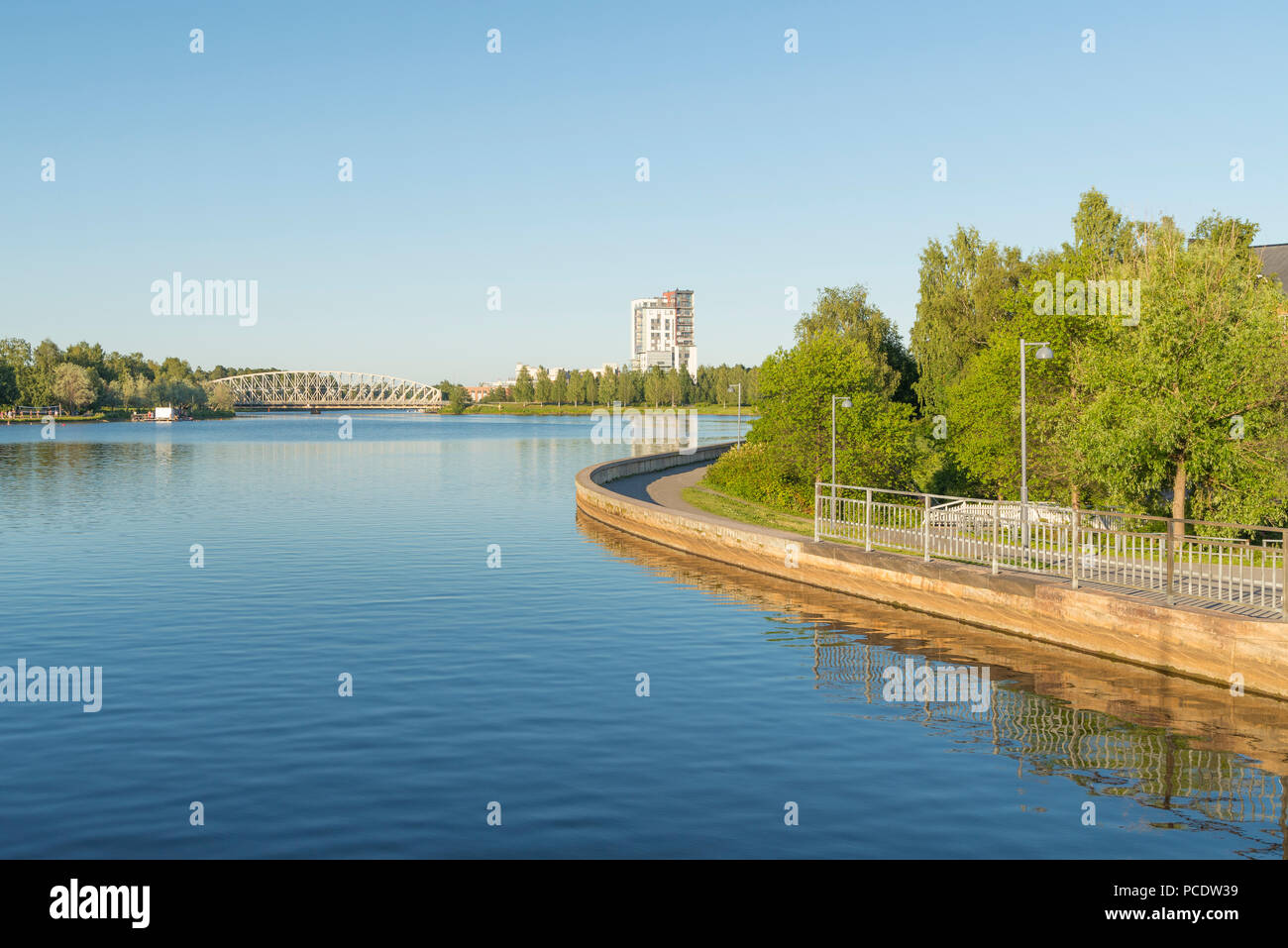 Fiume Oulujoki a Oulu, Finlandia Foto Stock