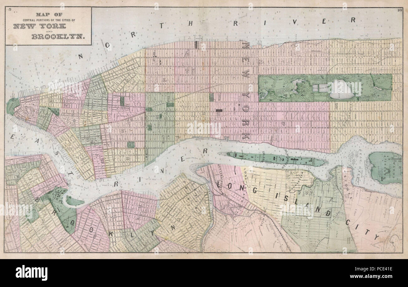 10 1873 birre mappa di New York City - Geographicus - NYC-birre-1873 Foto Stock