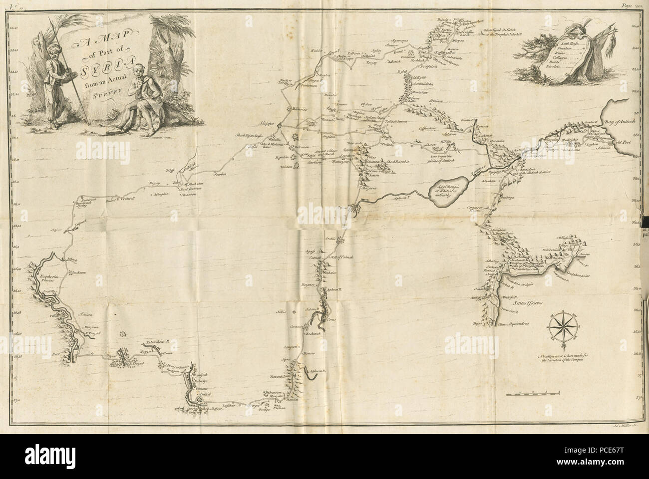 20 una mappa di parte della Siria da una vera e propria indagine - Drummond Alexander - 1754 Foto Stock