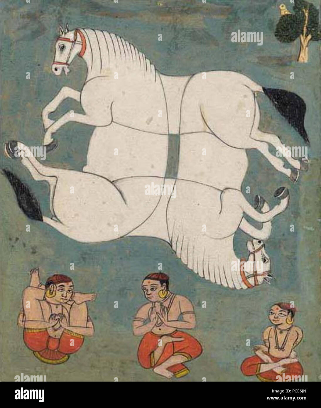 22 Una pittura tantrico di un cavallo Foto Stock