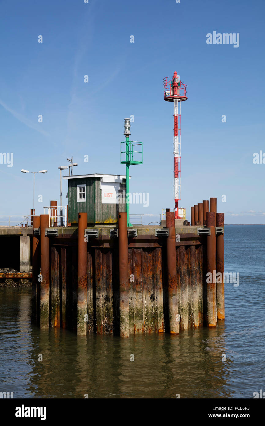 L'ingresso al porto di elenco, Sylt, Nord Frisone Isola, Frisia settentrionale, Schleswig-Holstein, Germania, Europa Foto Stock