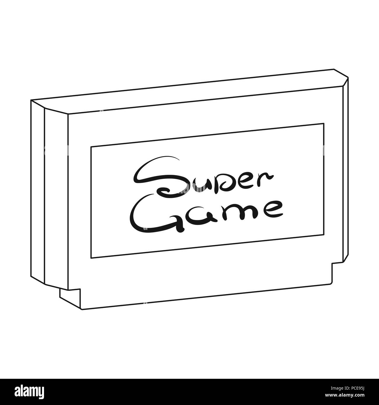 Singola cartuccia di icona di stile di contorno per la progettazione. Manutenzione Auto stazione simbolo vettore illustrazione stock. Illustrazione Vettoriale