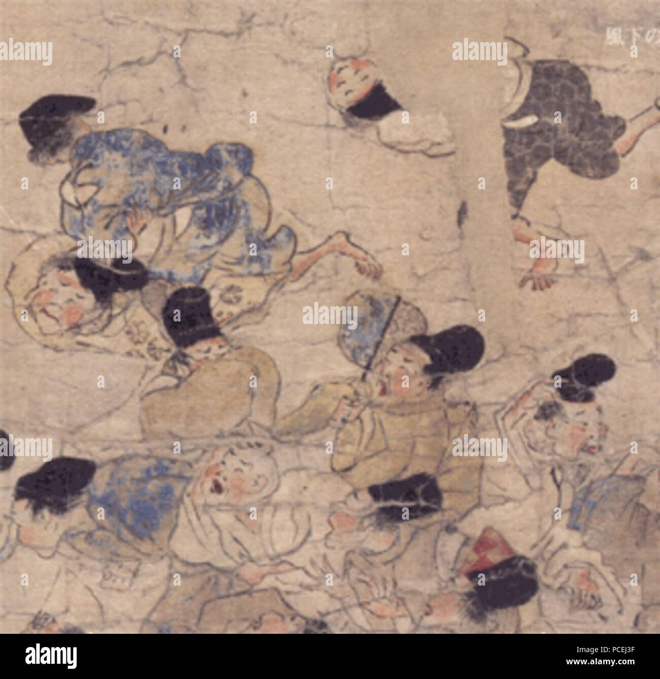 70 Ban Dainagon Ekotoba - Fire e persone F Foto Stock