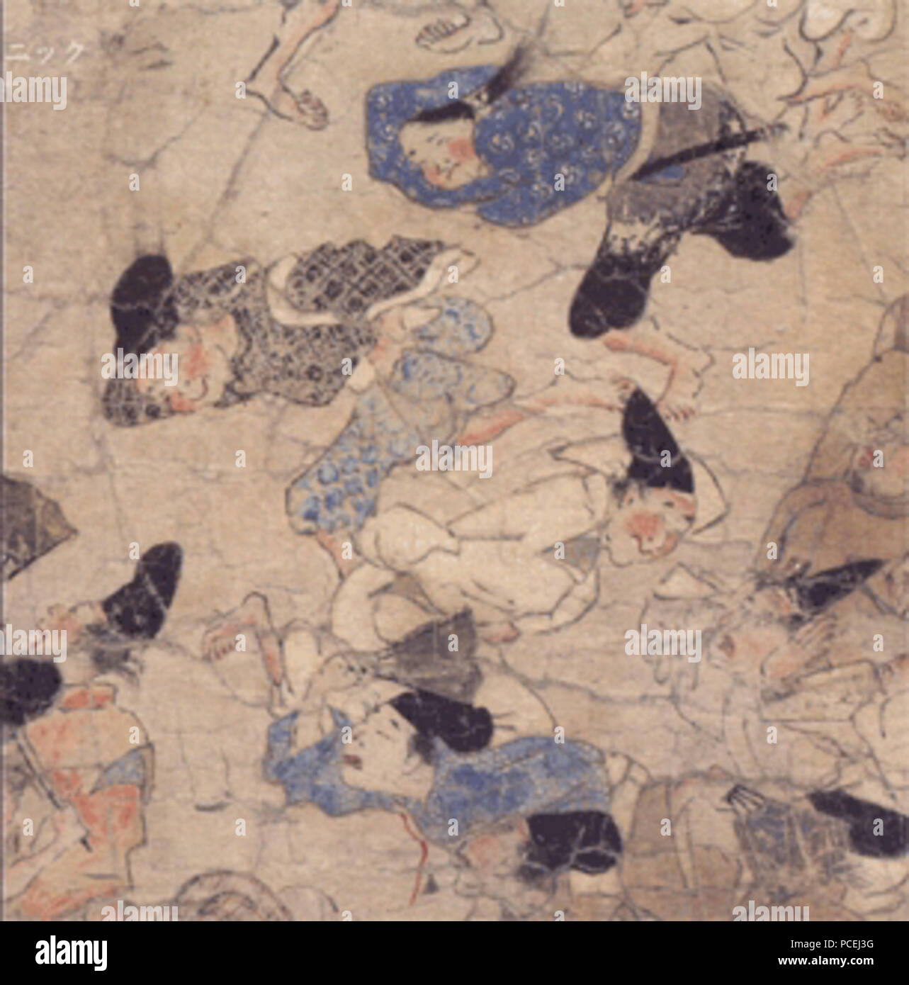 70 Ban Dainagon Ekotoba - Fire e persone G Foto Stock