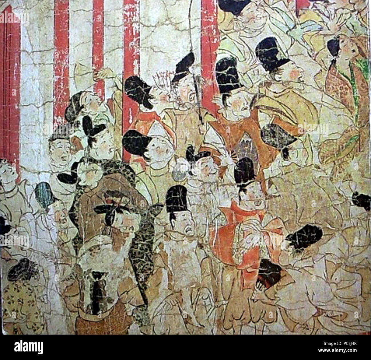 70 Ban Dainagon Ekotoba - guardare la gente incendio 2 Foto Stock