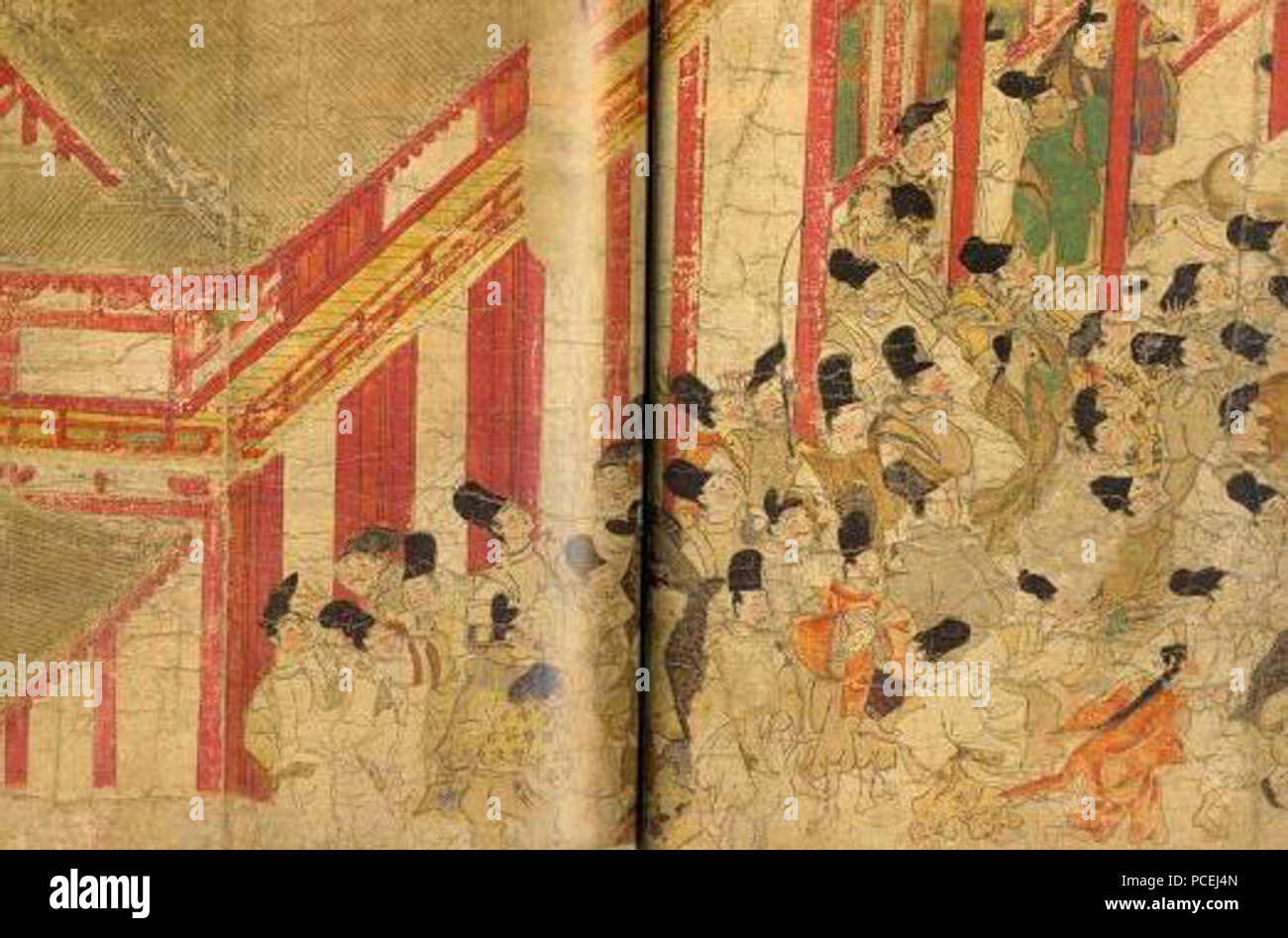 70 Ban Dainagon Ekotoba - guardare la gente fire 4 Foto Stock